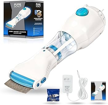 A1 Rechargeable Chemical-Free Lice Removal Electric Comb, Pack of Refill Filters, Natural Head Lice Solution for Children & Adults, Electric Lice Vacuum Comb, for All Hair Types, Gentle Lice Care
