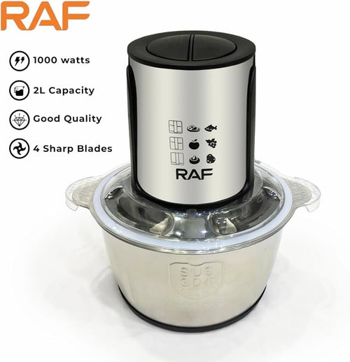 RAF Food Processor & Meat Chopper R.7019 – 2 Speeds & 2 Liter Bowl – 1000W