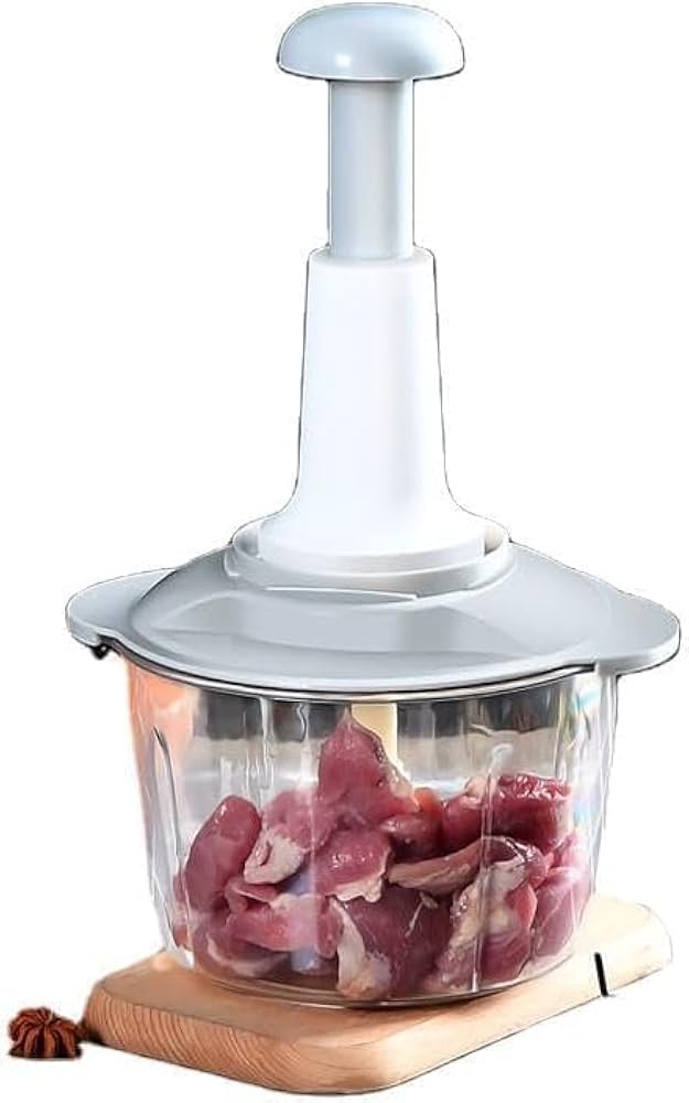 Kitchen Manual Press Vegetable Meat Grinder 2L with Silicone Base