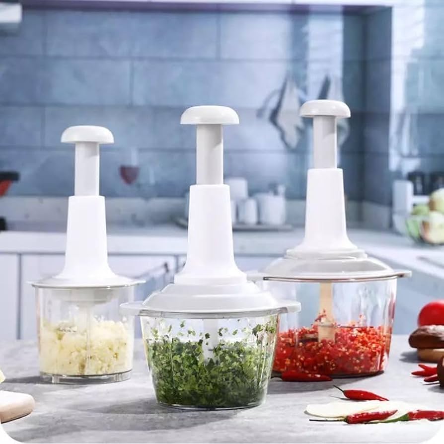 Kitchen Manual Press Vegetable Meat Grinder 2L with Silicone Base