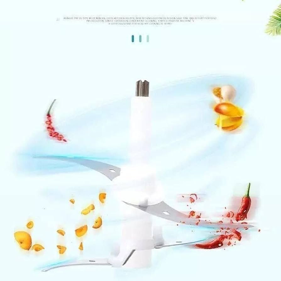 Kitchen Manual Press Vegetable Meat Grinder 2L with Silicone Base