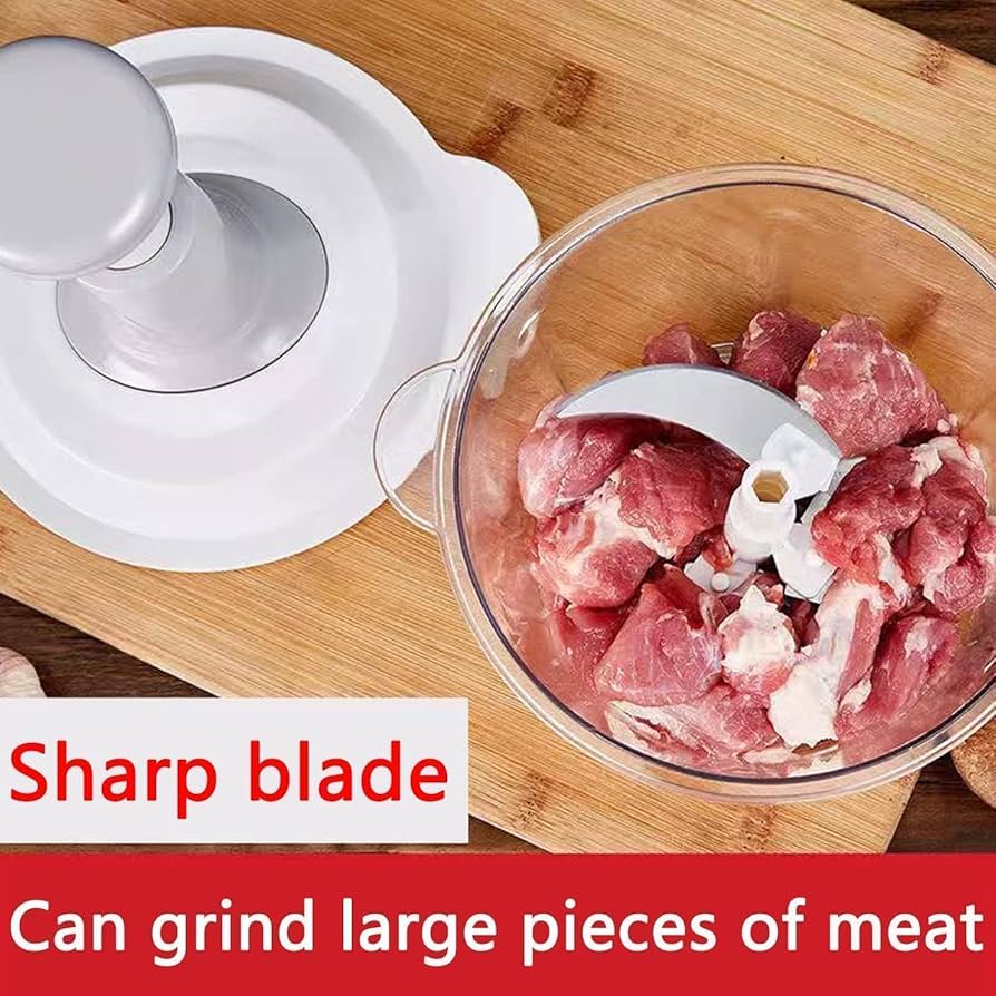 Kitchen Manual Press Vegetable Meat Grinder 2L with Silicone Base